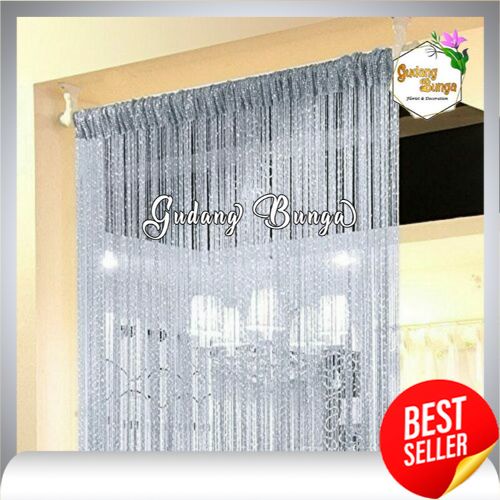 PREMIUM TIRAI BENANG GLITER 1M X 2M DEKORASI BLING IMPORT/PEMBATAS RUANGAN /TIRAI PINTU