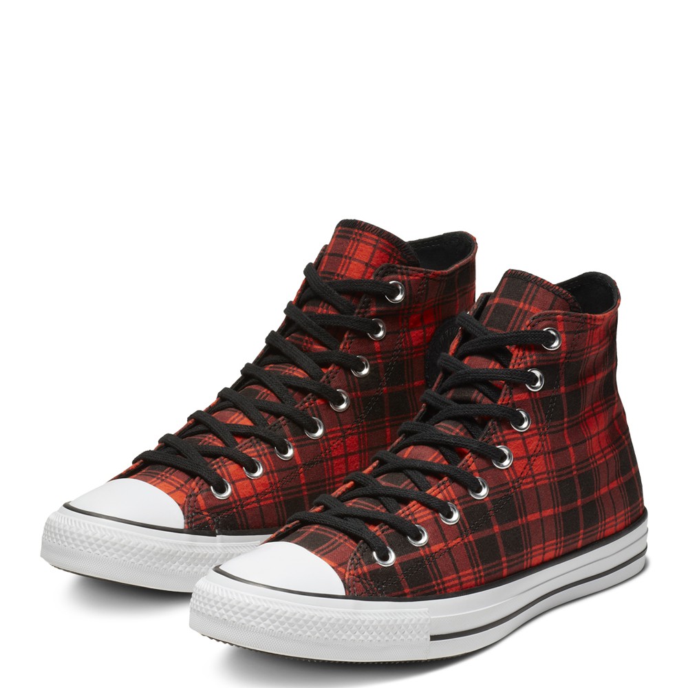 converse plaid platform shoes