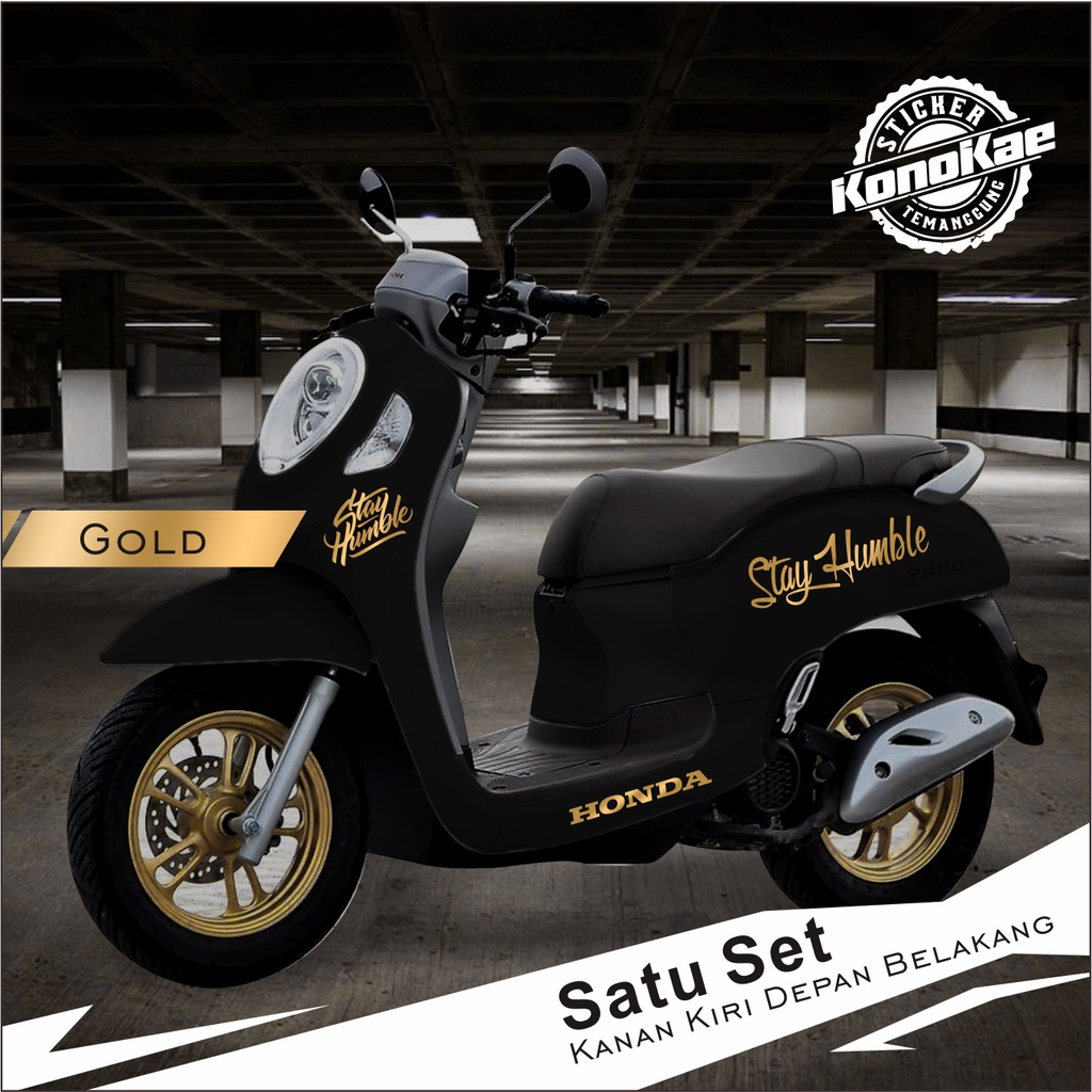 STICKER SCOOPY NEW/ STIKER SCOOPY STAY HUMBLE SATU SET STIKER MOTOR KEREN