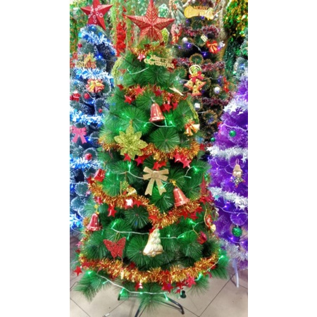 Pohon natal 1.5m komplit seperti gambar,Tidak bisa cod(NB:SLINGERNYA DIKASIH motif YG READY YA) BACA KETERANGAN
