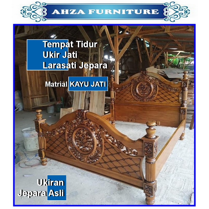 PROMO Tempat Tidur Kayu Jati Model Ukir Larasati Jepara DISKON MURAH