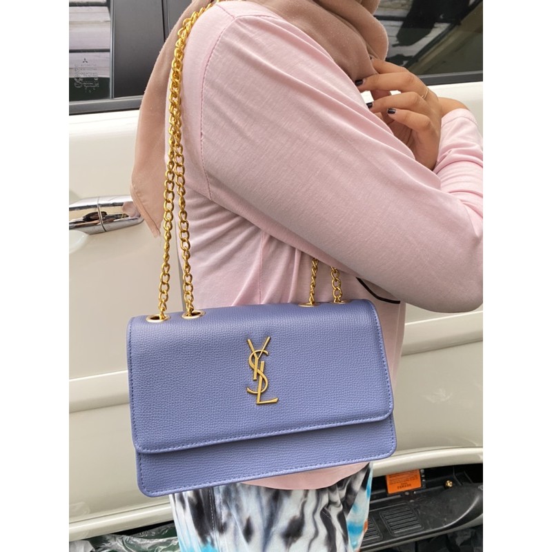 TAS SELEMPANG WANITA YSL RANTAI EMAS IMPORT FREE PAPERBAG