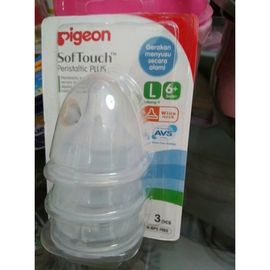 Pigeon Dot Nipple Botol Susu Wide Neck Peristaltic Plus Blister isi 3