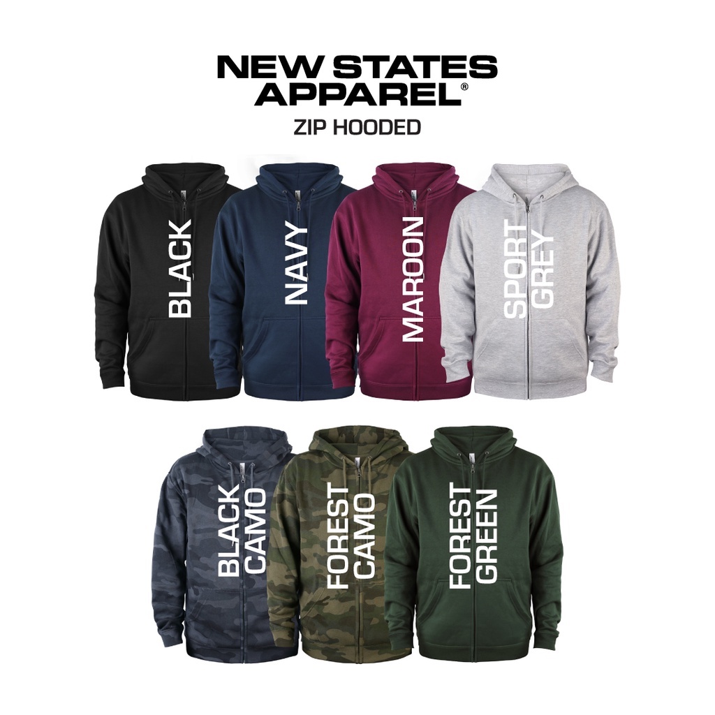 Jaket Polos Zip Hoodie New States Apparel 9600 Bahan Premium Dan Berkualitas