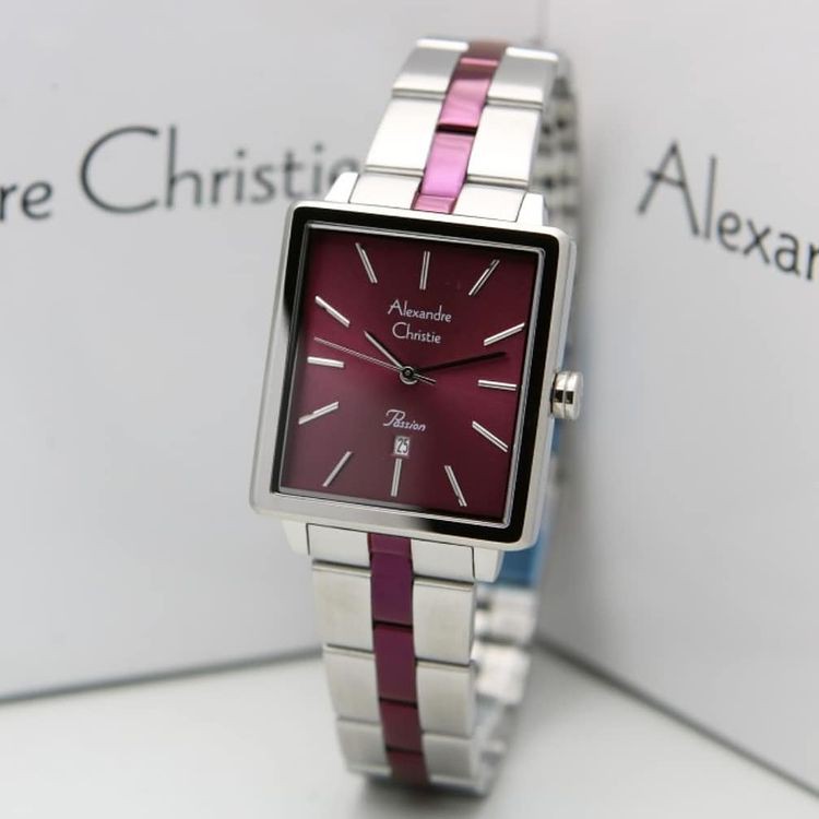 Alexandre Christie AC2895 Original Jam Tangan Wanita Stainless Silver Ungu