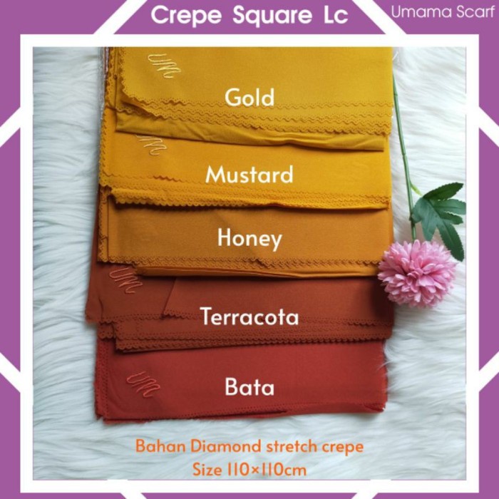 JM Hijab Segiempat Umama Scraf Crepe Square Lc Jilbab Segiempat Diamond - OLIVE
