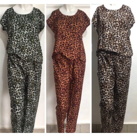 SETELAN BAJU TIDUR/PIYAMA BALI LEOPARD