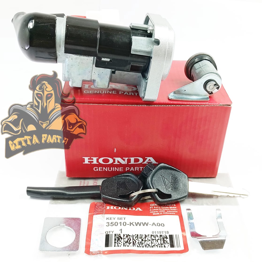 KUNCI KONTAK SET PLUS JOK BELAKANG HONDA KWW KUALITAS ASLI ORIGINAL HONDA AHM PRESISI PAS TINGGAL PASANG AWET DAN DIJAMIN MANTAP / KUNCI REVO ABS / KUNCI REVO ABSOLUTE / KUNCI REVO FIT / KUNCI BLADE KARBU / KONTAK REVO ABSOLUTE / KONTAK BLADE KARBU