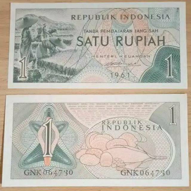 Uang 1 rupiah tahun 1961