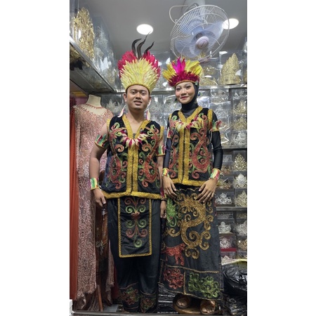 Baju Adat Dayak Baju Daerah Kalimantan Sepasang Atas Bawah