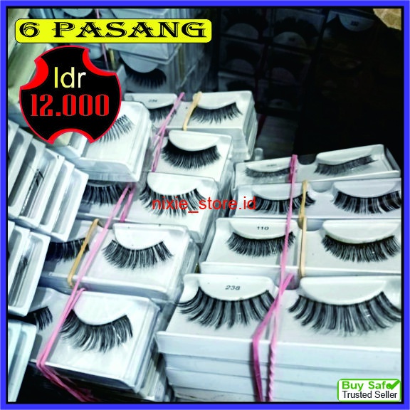 Bulu Mata Palsu false Eyelash Extension (6 PASANG) Kualitas Bagus Clearance Sale