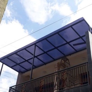 kanopi atap solarflat rangka besi holow