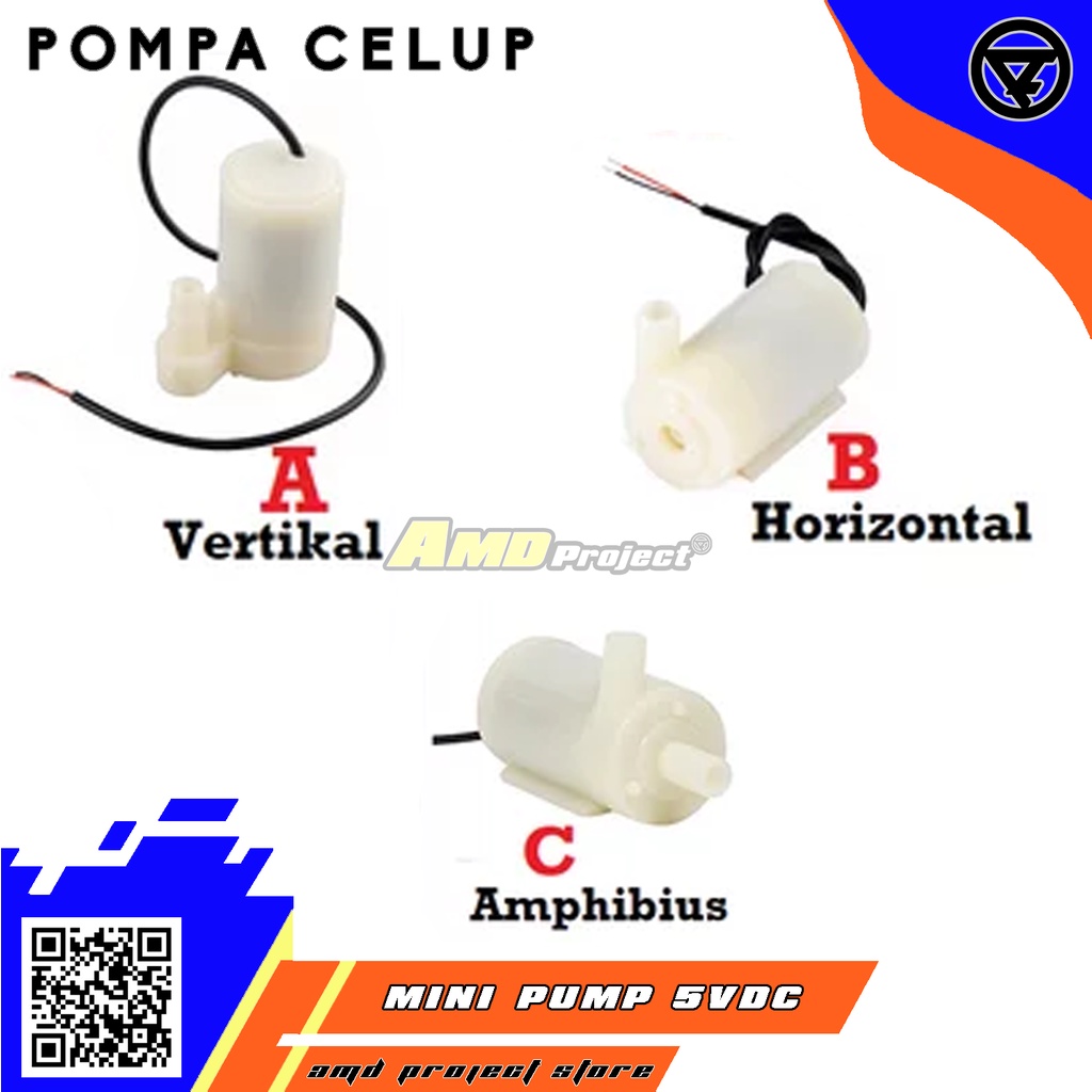 Pompa Air Celup Mini Summersible Water Pump DC Arduino 3-6V 5 Volt