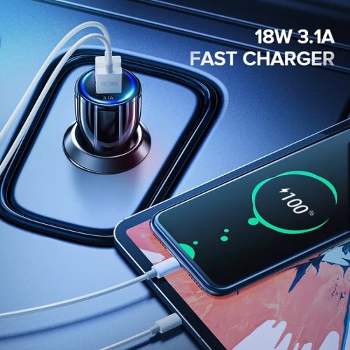 Car FAST Charger Mobil USB 2 Port Adaptor  QC3.0 Lighter 3.1A