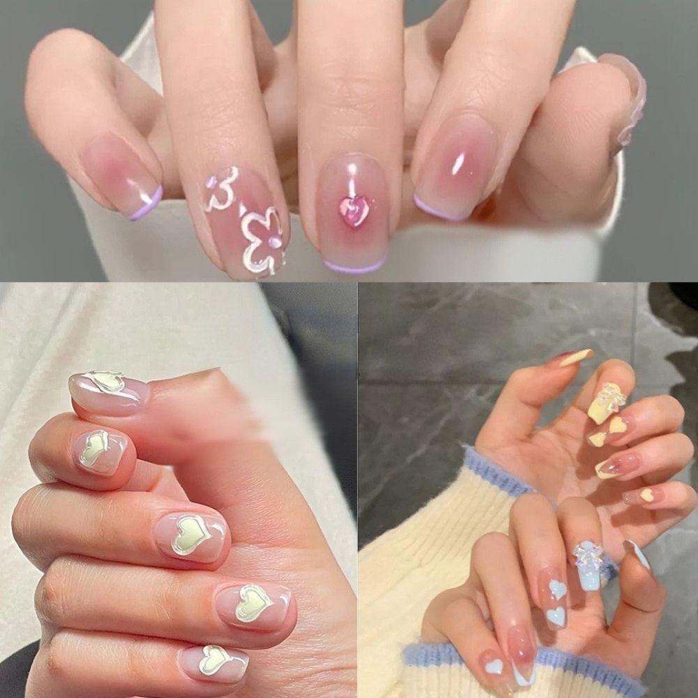 Mxbeauty Kuku Timbul Stiker Bunga Gadis Kuku Kecantikan Kuku Salon Manicuring Decals Hollow Nail Decals