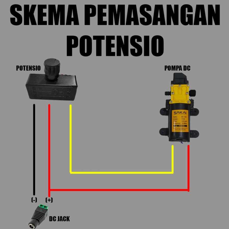 TIFAKA - Potensio Pompa Air Dc Sprayer Gendong Elektrik Hama 12V CBA Pengatur Kencang Lemahnya Semburan air