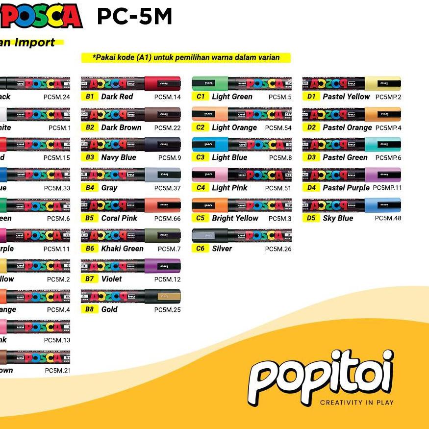 

[_02] 11.11 UNI POSCA PC-5M Paint Marker (Medium Point) Spidol warna warni PC 5M PC5M Bayar Ditempat