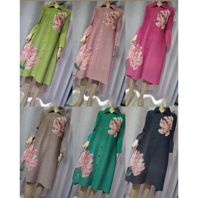 dress plisket turun naik / dress plisket premium bangkok/ dress plisket kekinian