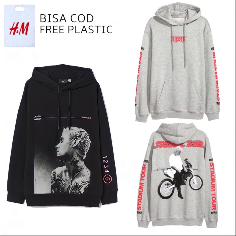 Hoodie Sweater Motif Branded Justin Bieber Changes and Purpose Tour