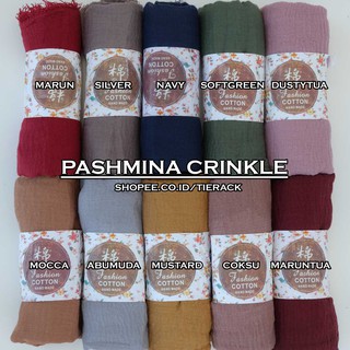 Pashmina CRINKLE Polos Plain Pleated Crinckle Cotton Pashmina CRINKLE Polos Plain Pleated Crinckle Cotton