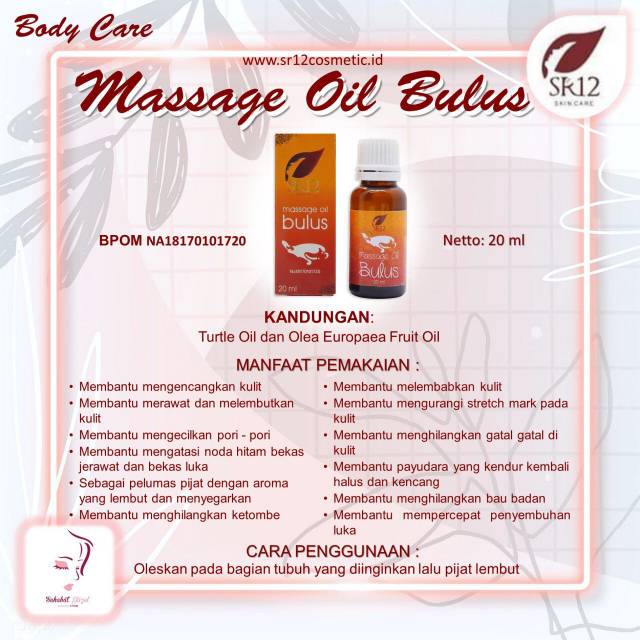 Massage Oil Bulus SR12 / Minyak Bulus SR12 / Minyak bulus wangi / Minyak bulus asli