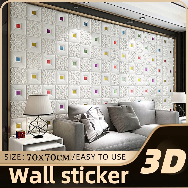 Wallpaper dinding 3d embosed model bata