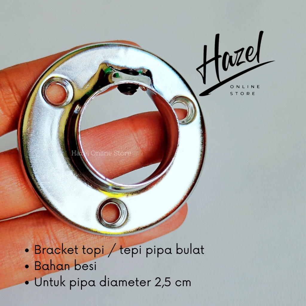 Bracket Topi Pipa Bulat 1 Inch Besi Braket Untuk Pipa Gantungan Lemari
