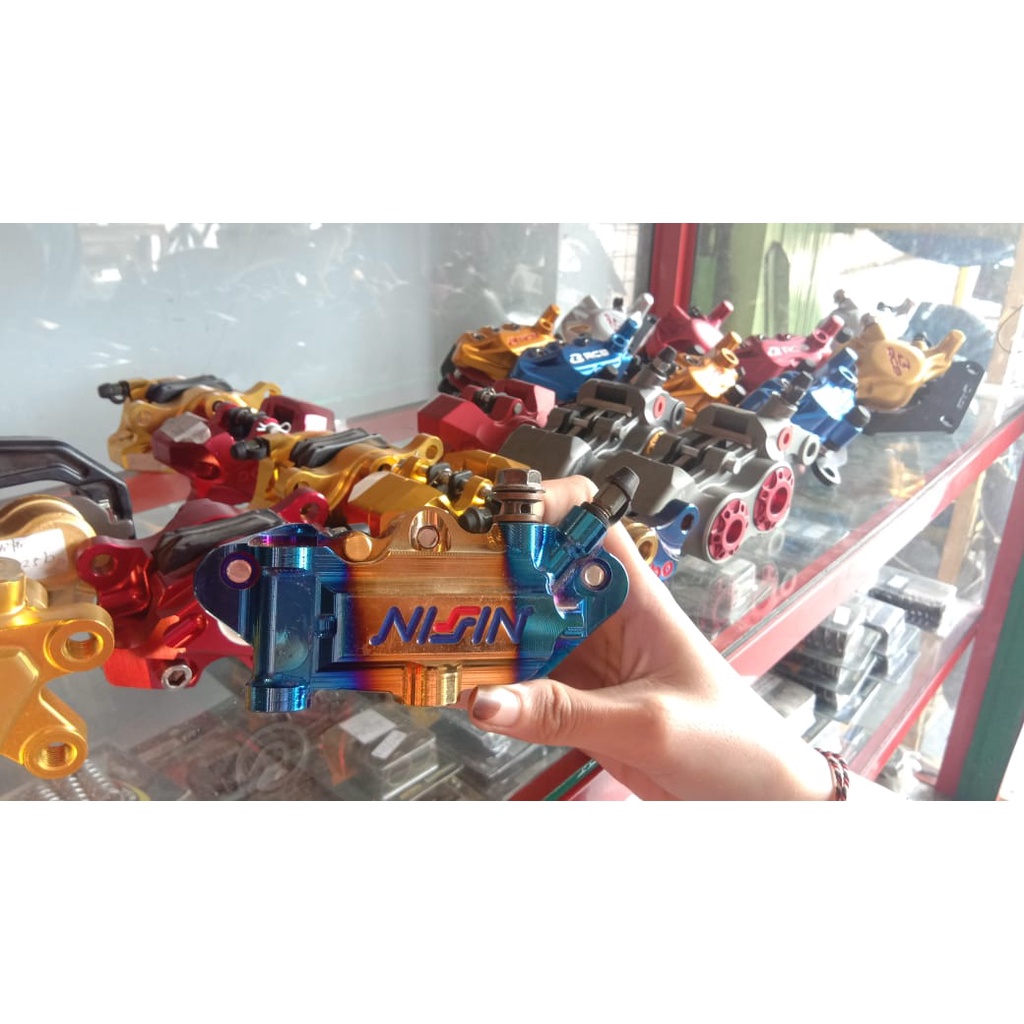 KALIPER NISSIN 4 PISTON BLUE-GOLD
