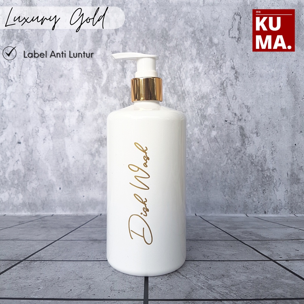 Botol Sabun Aesthetic Refill Pump Putih Neck Gold 500ml botol shampoo sabun mandi sabun cuci piring isi ulang cantik