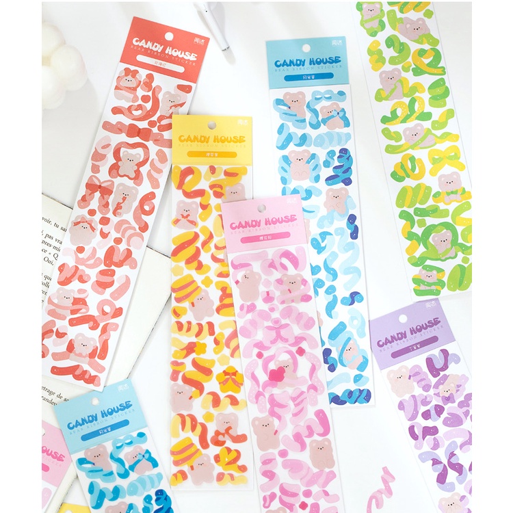 

[Selcyshine] 1 Lembar Sticker Pita Ribbon Confetti / Sticker Pita / Sticker Deco Toploader