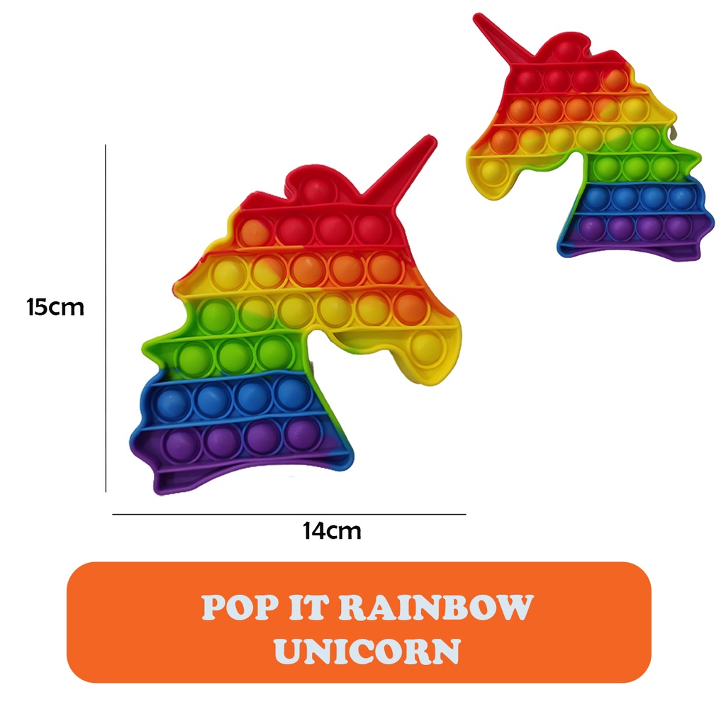 POP IT Rainbow Among Us Unicorn mainan Anak Fidget Pop Its Bubble Toys Kid Popit Pelepas Stress-2