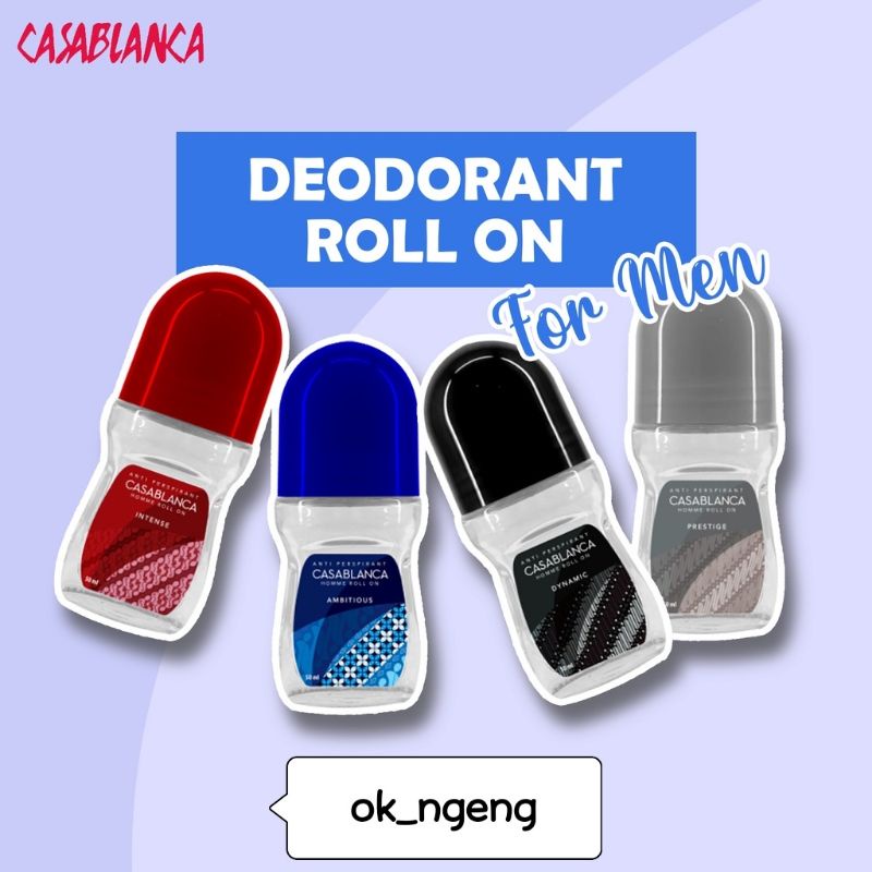 ok_ngeng (ORI) CASABLANCA Roll On for Men || Deodorant PRIA (Bisa COD)