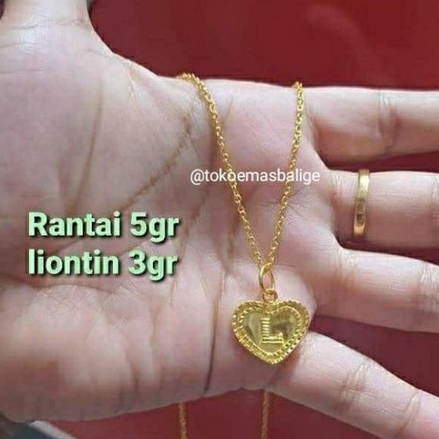 Kalung Love Huruf 8 gram Emas Asli LM/London 24K kadar 99,9%