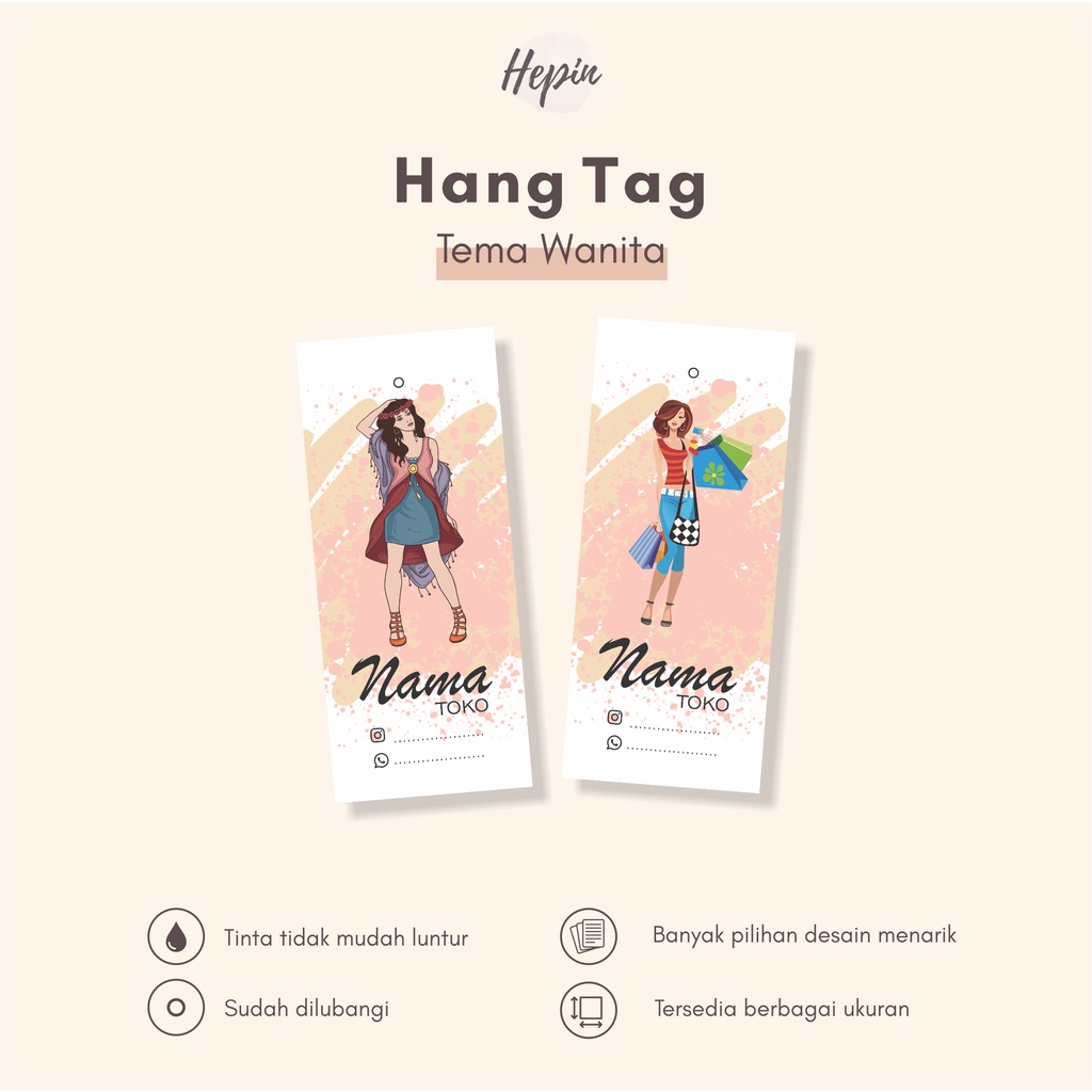 

Hangtag Label Tema WANITA - Tag Baju