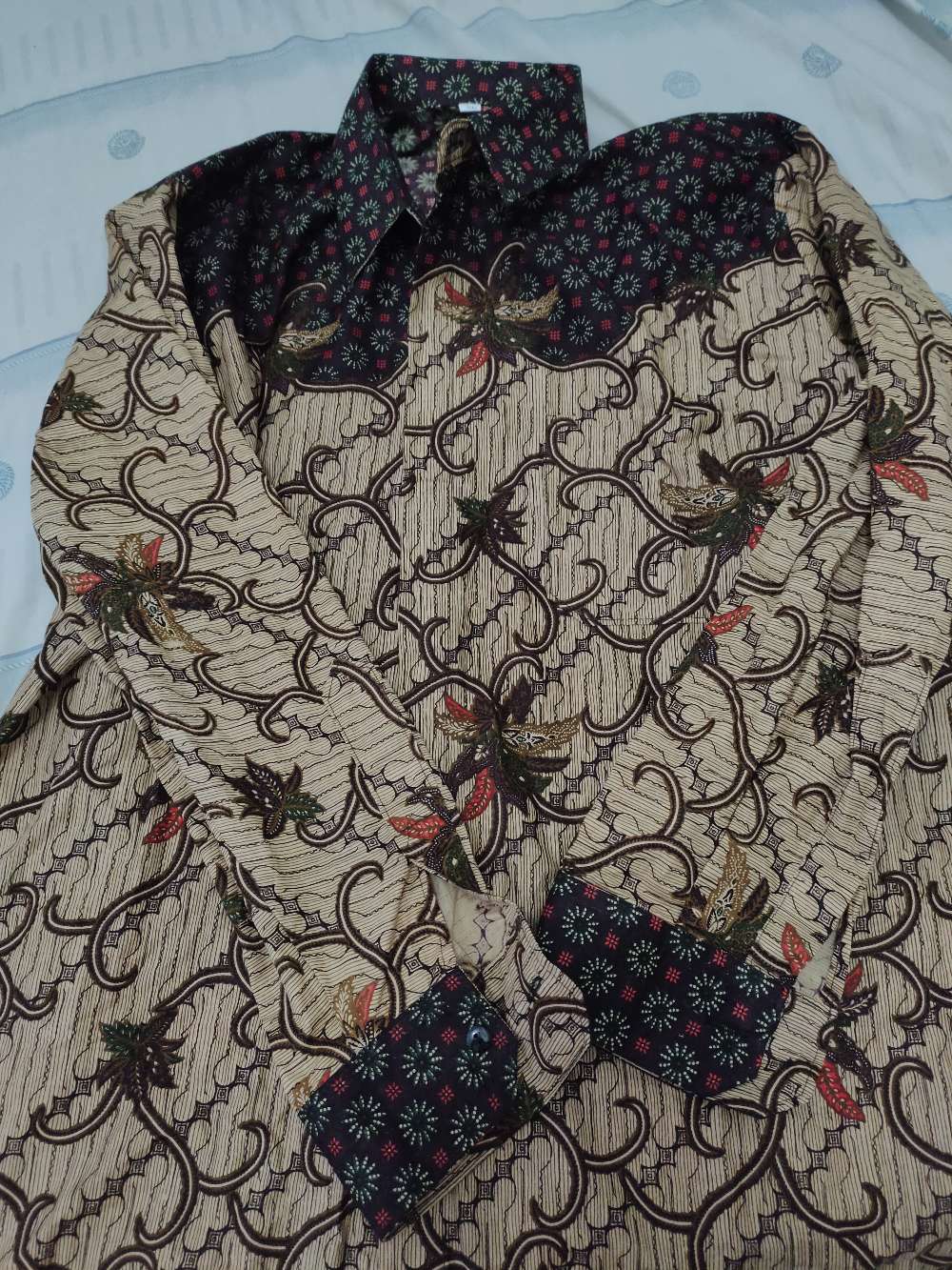 Distro Batik Hrb026 Kenongo Kemeja Tosca Pendek Pekalongan Pad M L Xl Sogan Tulis Halus Kemeja Batik