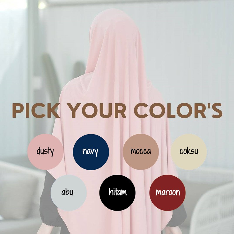 Jilbab Instan Hijab Instant Khimar Zaina Bergo Jersey Murah Terbaru Kekinian CVH-4