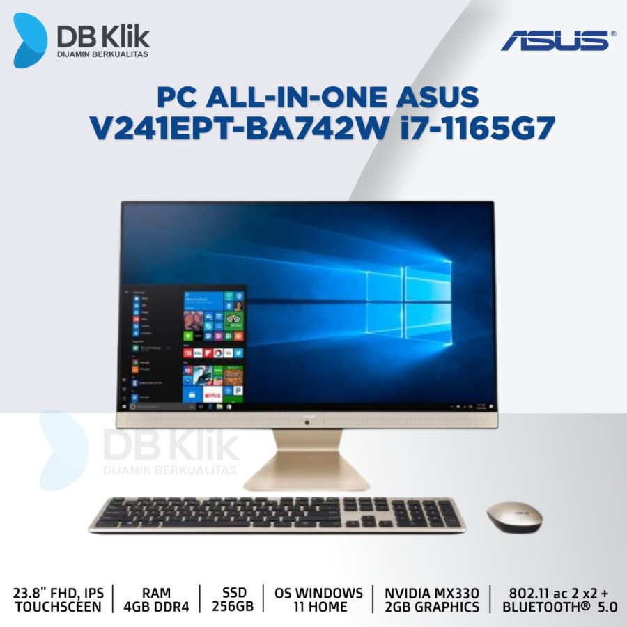 PC AIO ASUS V241EPT-BA742W i7-1165G7 4/256G MX330 NoDVD W11 23.8 Touch
