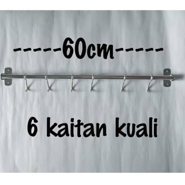 Gantungan Panci Stainless 60cm / Gantungan Rak Dapur Stainless / Gantungan Wajan