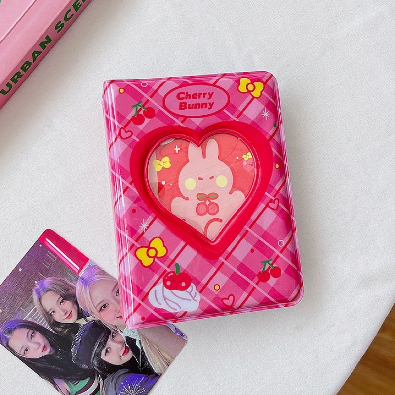 (ItsPico) Album Foto BKPOP 40 SLOT untuk LOMO CARD LUCU Motif Pink Bunny/ Purple Bear kolbuk 1p Pvc