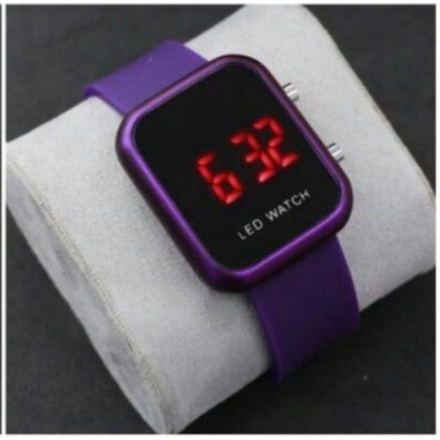 WBS JAM TANGAN WANITA / PRIA DIGITAL RUBBER LED WATCH IMPORT GROSIR ORIGINAL HIGH QUALITY JF087-UNGU