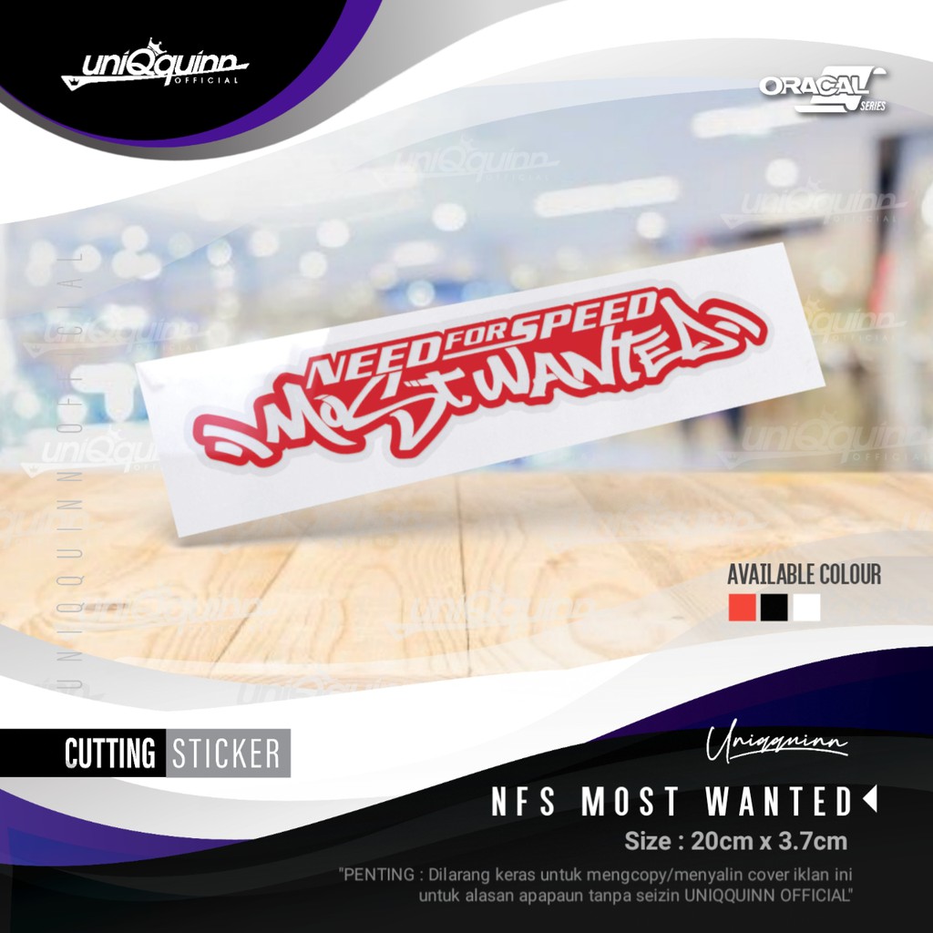 UQ Cutting Stiker Need for Speed Most Wanted | Sticker NFS | Stiker Mobil