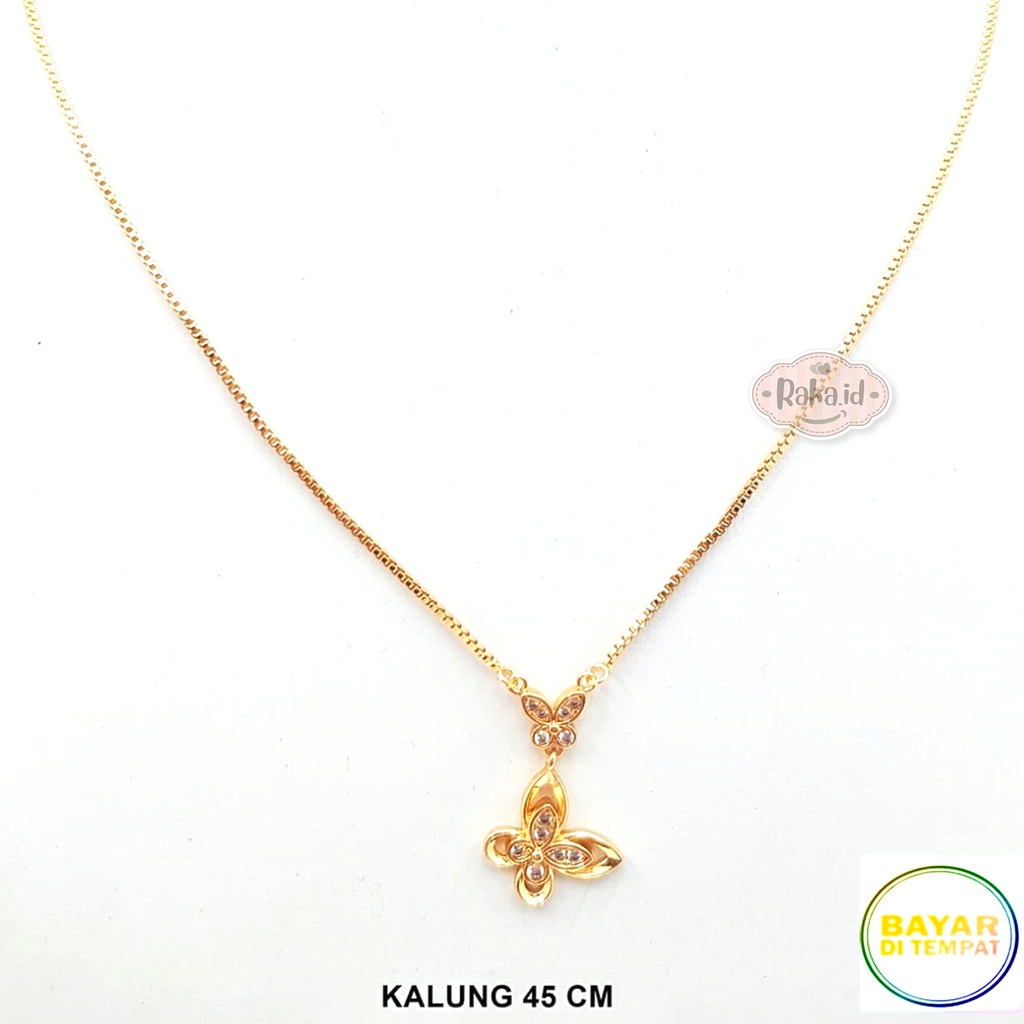 Kalung Wanita / Kalung Dewasa Rantai Italy Motif 2 Kupu Jurai 1116