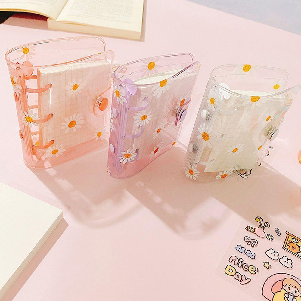 [Elegan] Daisy Notebook Kawaii Alat Tulis 3lubang Mini Jurnal Hand Book Loose Leaf