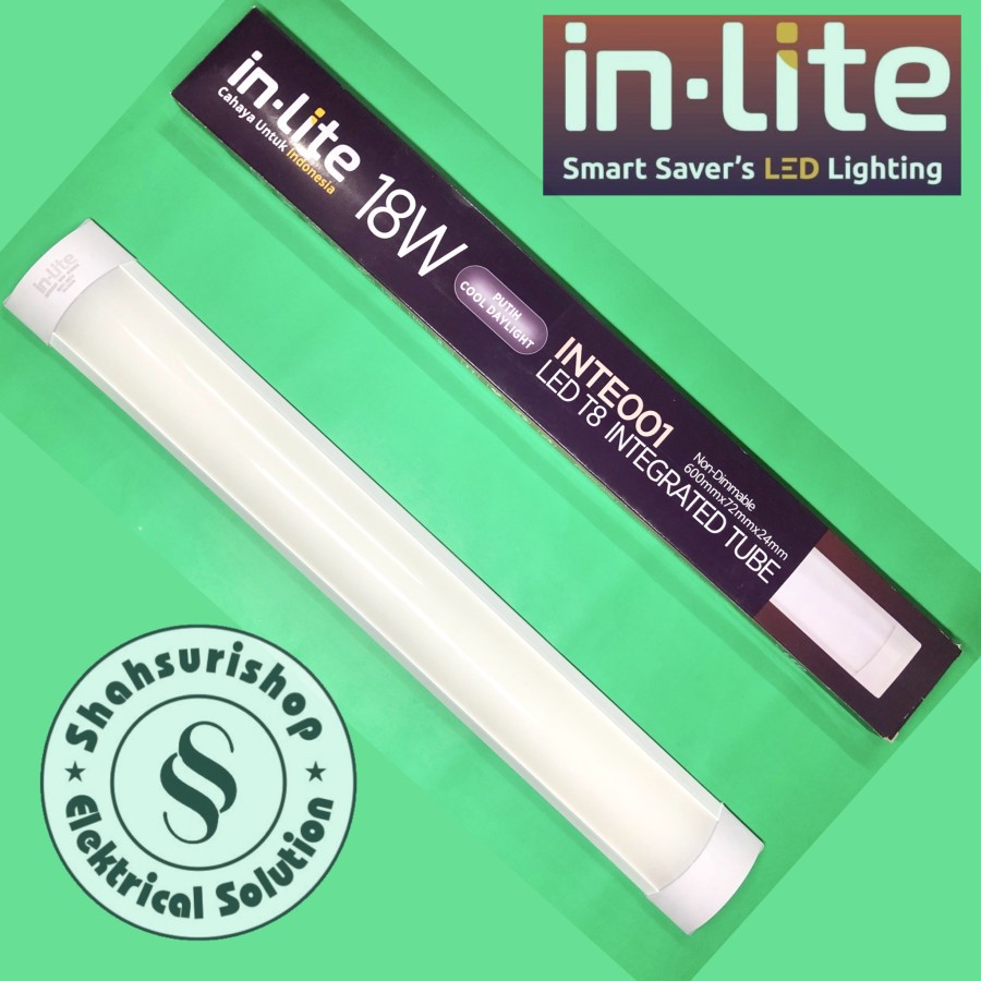 LAMPU LED T8 INTEGRATED TUBE PUTIH INTE001 18W 18 W WATT IN-LITE