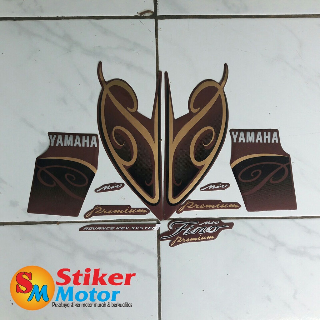 STRIPING STICKER LIS LES POLET BODY MOTOR FINO PREMIUM 2019 COKLAT