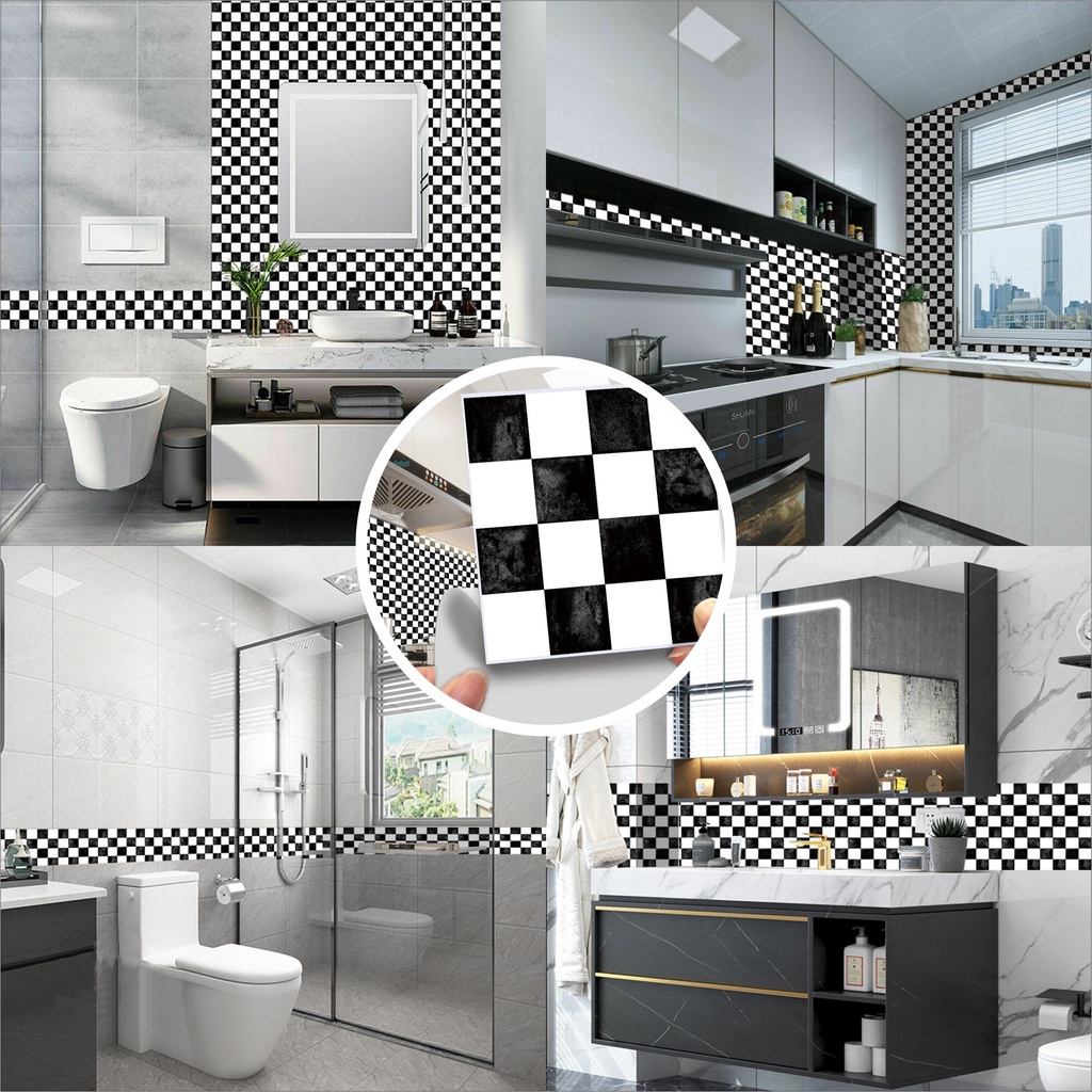 Stiker dinding dapur / Stiker dinding wallpaper kamar tidur / Stiker tembok Mosaic 10 x 10 cm - 1 bungkus ( 10 pcs )