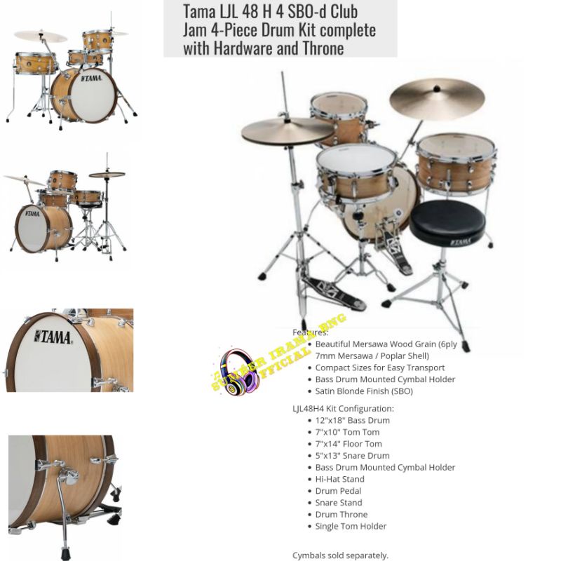 DRUM TAMA LJL48H4 SBO CLUB JAM MINI plus HARDWARE & THRONE