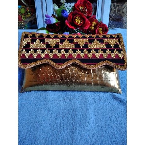 Bisa COD Clutch tapis lampung (tas wanita, tas tapis, tas etnik, tas pesta, tas kekinian)