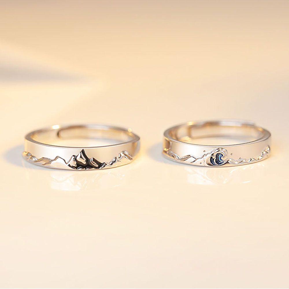 Lily Cincin Pasangan Hadiah Anniversary Fashion Hari Valentine Kekinian Pernikahan Romantis S925 Perak Berlapis