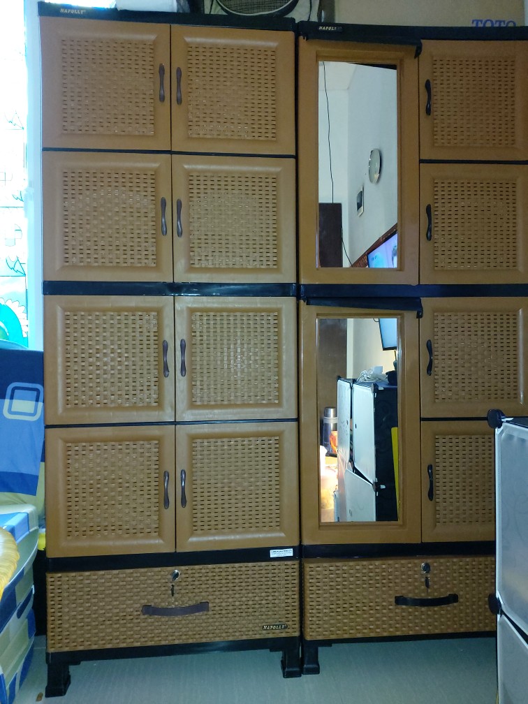 Lemari Plastik Rotan 4 Pintu 1laci Napolly